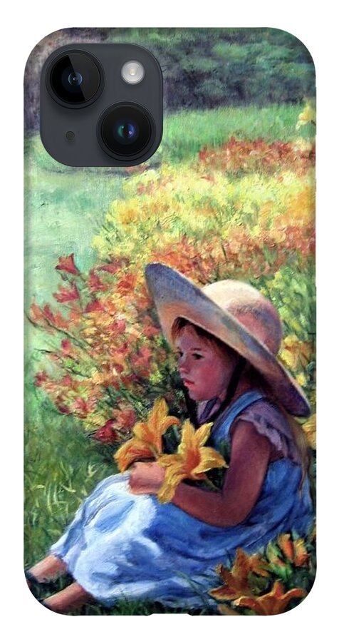 Daylilies iPhone 14 Case featuring the painting Daylilies by Marie Witte