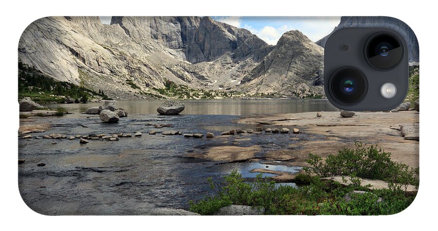 Wyoming iPhone 14 Case featuring the photograph Deep Lake and Temple Mountains by Brett Pelletier