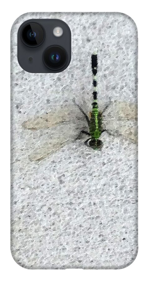 Dragonfly iPhone Case featuring the painting Dragonfly by George Pedro