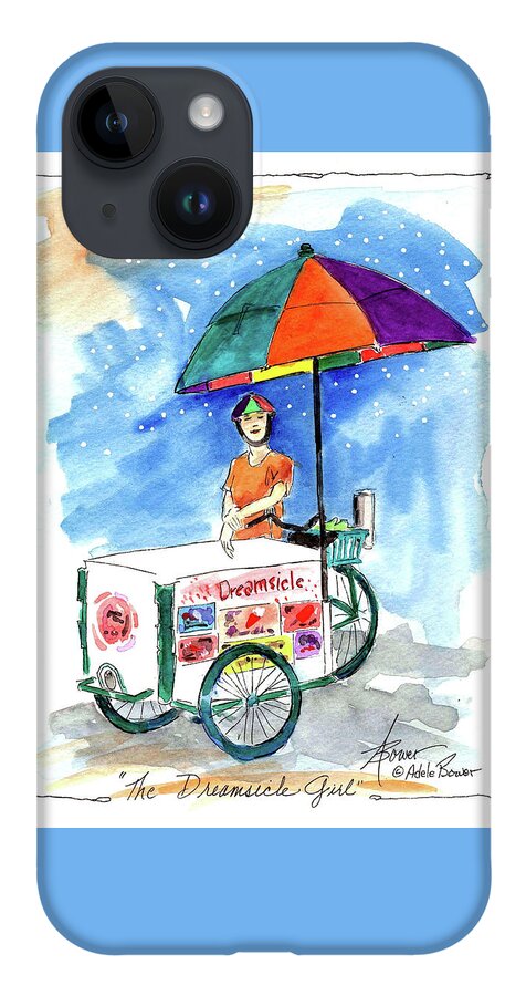 Ice Cream iPhone 14 Case featuring the painting Dreamsicle Girl by Adele Bower