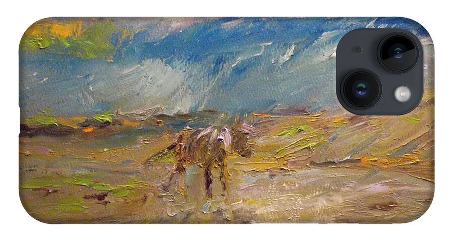 Rain iPhone 14 Case featuring the painting Drenched by Susan Esbensen