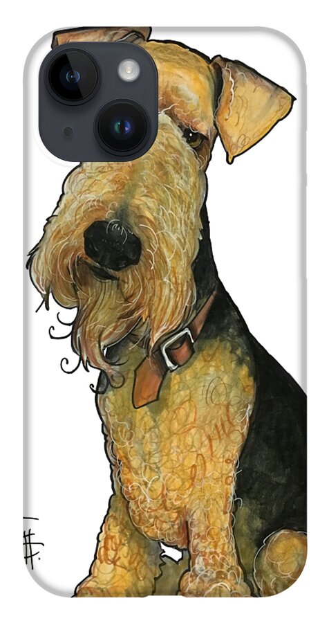 Canine Caricature iPhone 14 Case featuring the drawing Dubell-Smith 3813 by John LaFree