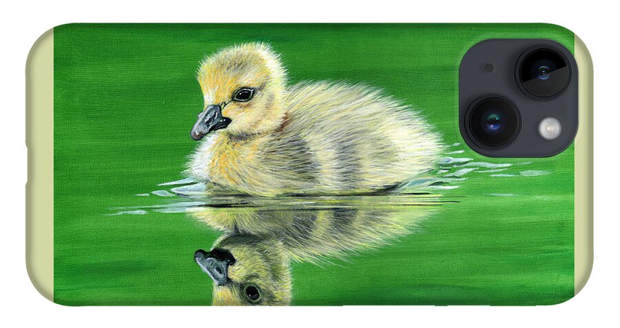 Duckling iPhone 14 Case featuring the painting Duckling by John Neeve