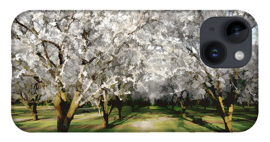 Almond Blossoms iPhone 14 Case featuring the photograph Durham Almond Blossoms by Kathleen Gauthier