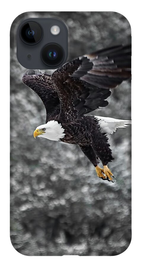 Bald iPhone 14 Case featuring the photograph Eagle in Flight by Britt Runyon