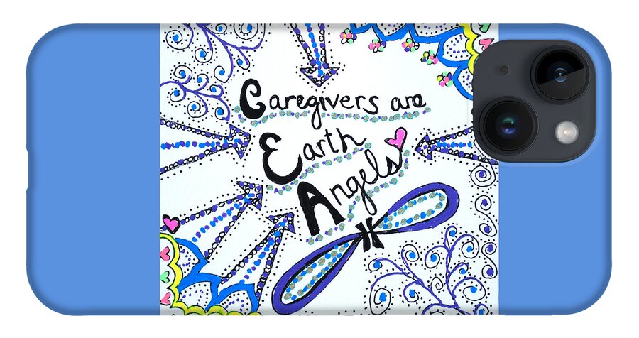 Gelpens iPhone Case featuring the drawing Earth Angel by Carole Brecht