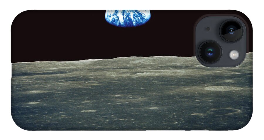 Earthrise iPhone 14 Case featuring the photograph Earthrise Photographed From Apollo 11 Spacecraft by Nasa