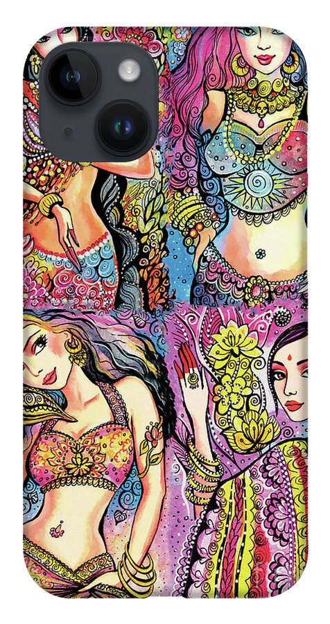 Bollywood Dancer iPhone 14 Case featuring the painting Eastern Flower by Eva Campbell