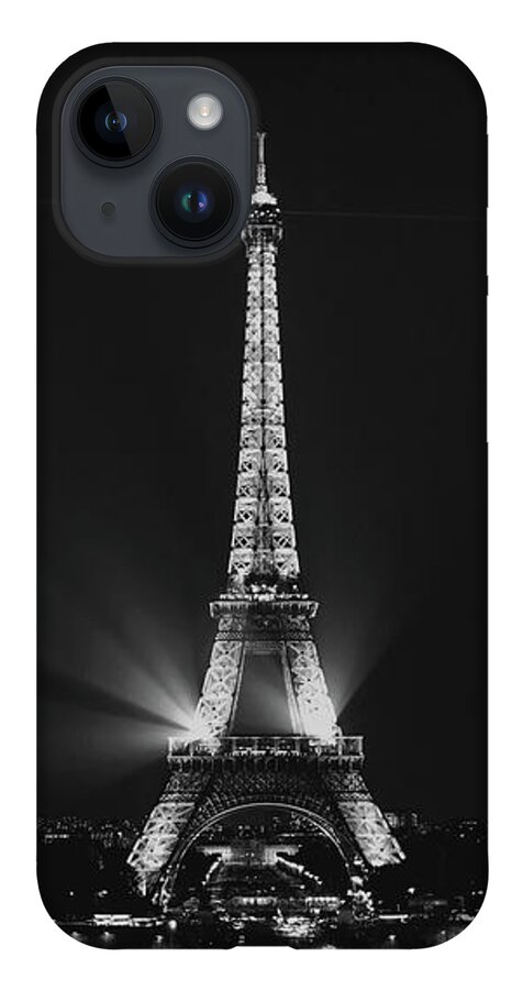 Eiffel Tower iPhone 14 Case featuring the photograph Eiffel Tower Noir by Melanie Alexandra Price