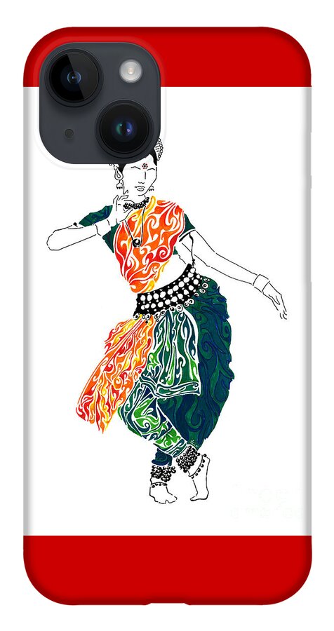 Odissi iPhone 14 Case featuring the painting Elegance by Anushree Santhosh