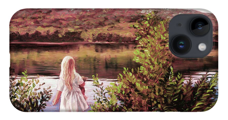 Groton Lake iPhone 14 Case featuring the painting Elizabeth at Groton Lake by Marie Witte