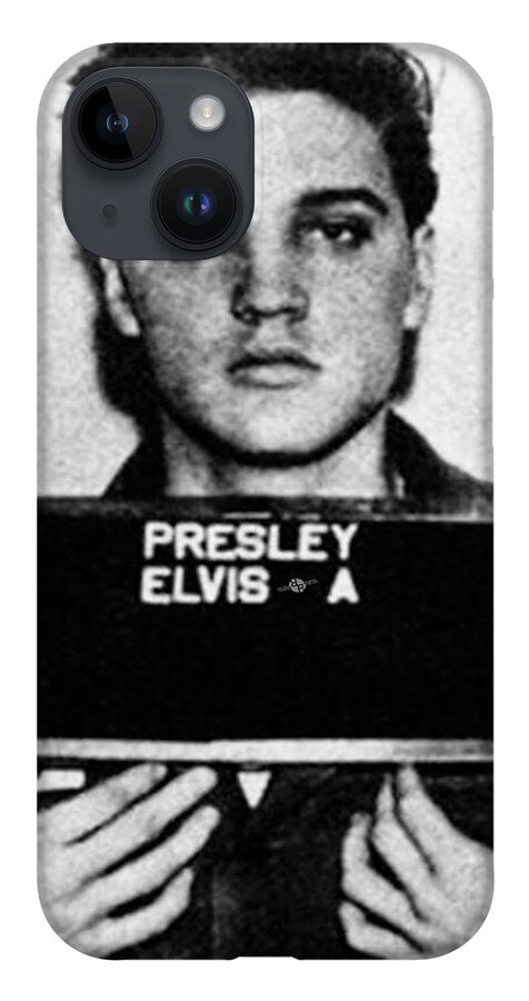 Elvis Presley iPhone 14 Case featuring the painting Elvis Presley Mug Shot Vertical 1 Wide 16 By 20 by Tony Rubino