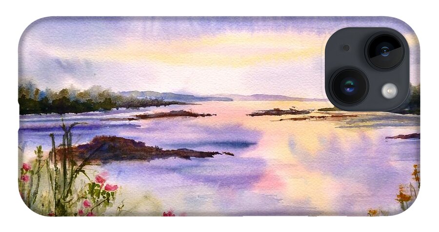 Sunset iPhone 14 Case featuring the painting End of the Day by Diane Kirk