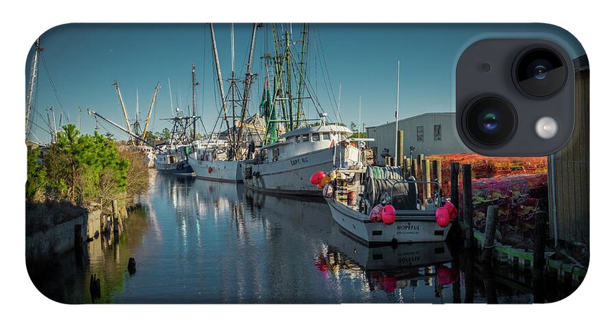 Fishing Boats iPhone 14 Case featuring the photograph Englehardt,NC Fishing Town by Donald Brown