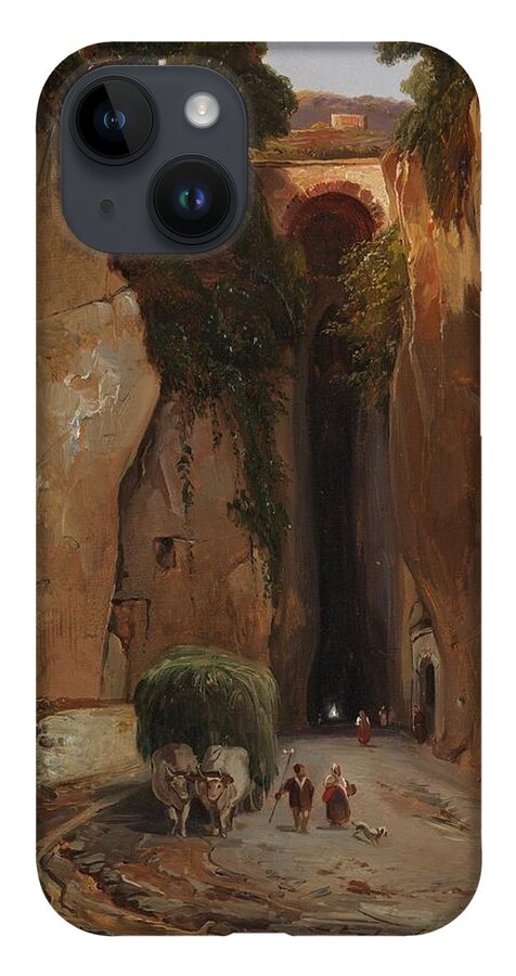 Charles R�mond iPhone Case featuring the painting Entrance to the Grotto of Posilipo by MotionAge Designs