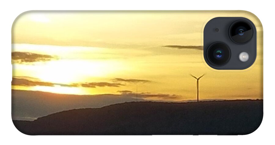 Windmill iPhone 14 Case featuring the photograph Environmental Sunset by Vic Ritchey