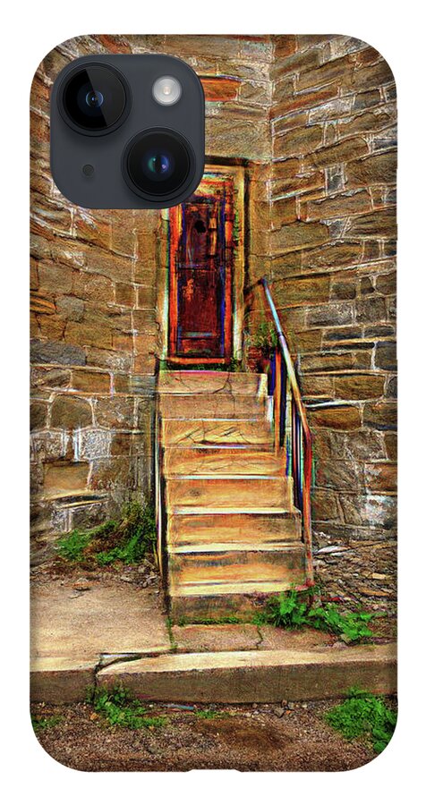 Eastern State Penitentiary iPhone 14 Case featuring the photograph ESP Tower Stairs by Tom Singleton