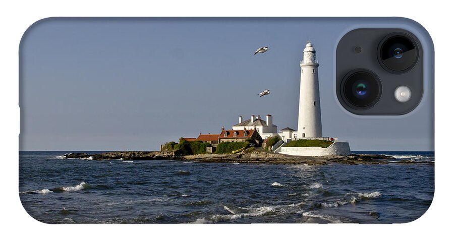 Lighthouse iPhone 14 Case featuring the photograph Evening at St. Mary's Lighthouse by Elena Perelman