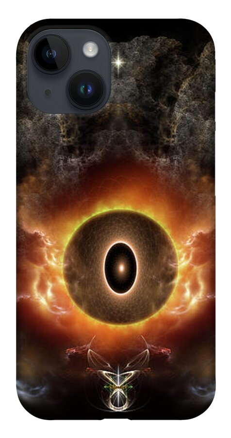 Eye Of Chaos iPhone 14 Case featuring the digital art Eye Of Chaos by Rolando Burbon