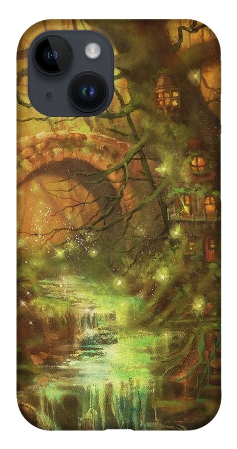  Tree Fairy iPhone 14 Case featuring the painting Fairy Tree by Tom Shropshire