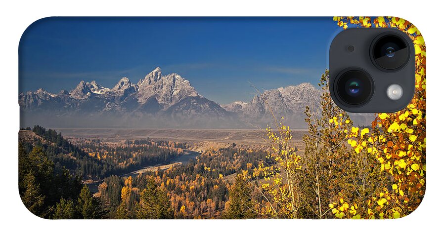 Grand Tetons iPhone 14 Case featuring the photograph Fall Colors at the Snake River Overlook by Sam Antonio