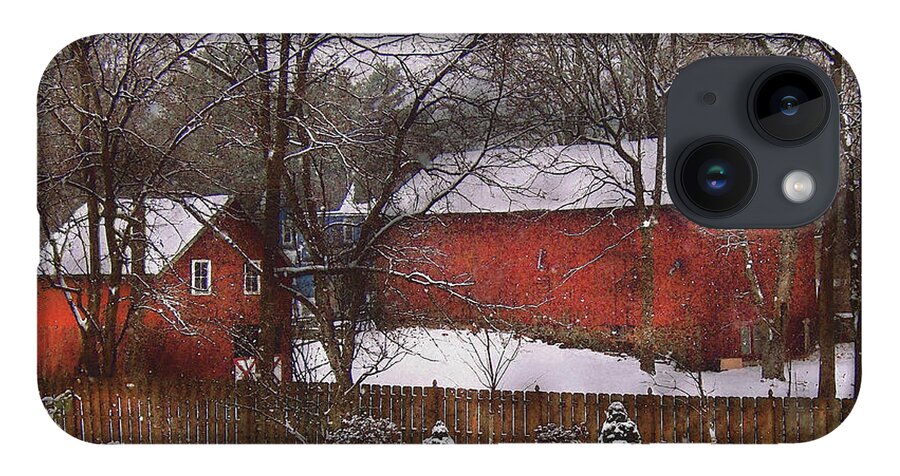 Savad iPhone Case featuring the photograph Farm - Barn - Winter in the Country by Mike Savad