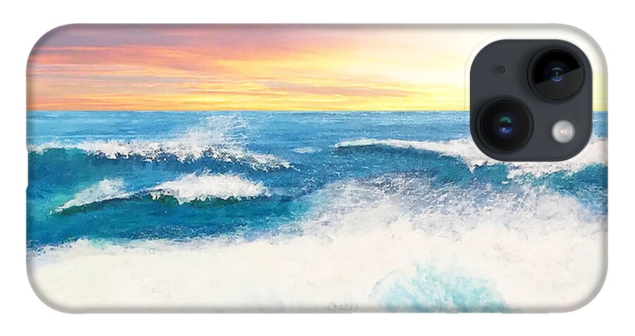 Ocean iPhone 14 Case featuring the painting Farthest Ocean by Linda Bailey