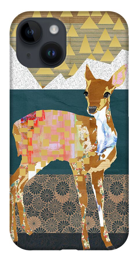 Fawn Collage iPhone Case featuring the mixed media Fawn Collage by Claudia Schoen