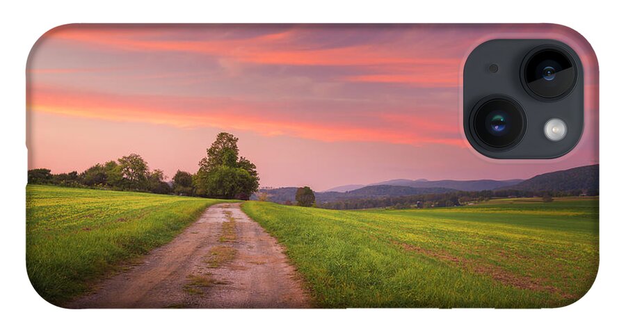 Sunset iPhone 14 Case featuring the photograph Feathered Sky Over Sheffield Hill by Kim Carpentier