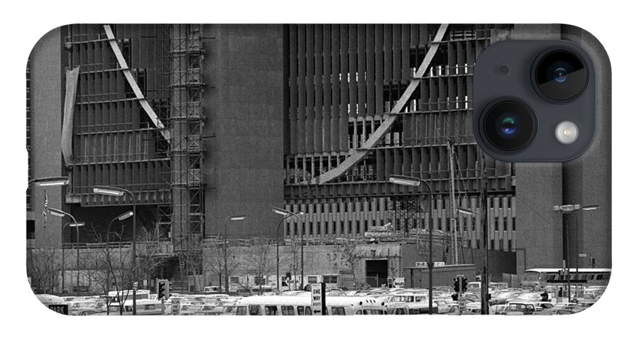 Actions iPhone 14 Case featuring the photograph Federal Reserve under construction by Mike Evangelist