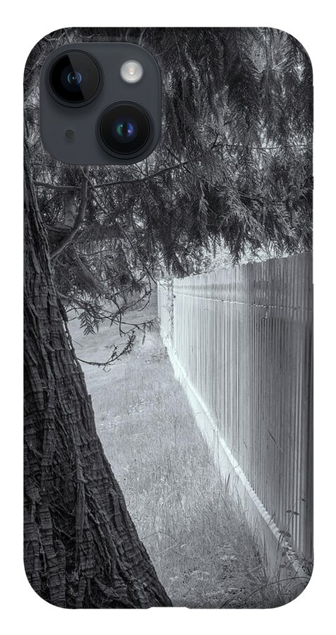 Oregon Coast iPhone 14 Case featuring the photograph Fence In Black And White by Tom Singleton