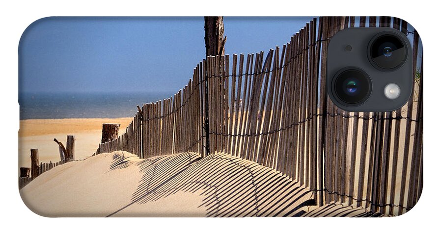 Fenwick Island iPhone 14 Case featuring the photograph Fenwick Dune Fence and Shadows by Bill Swartwout