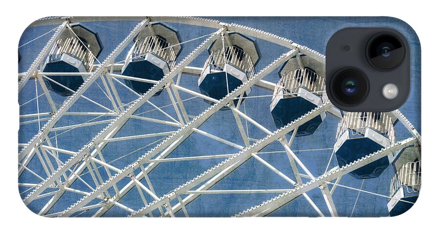 Jersey iPhone 14 Case featuring the photograph Ferris Wheel Texture Series 2 Blue by Marianne Campolongo