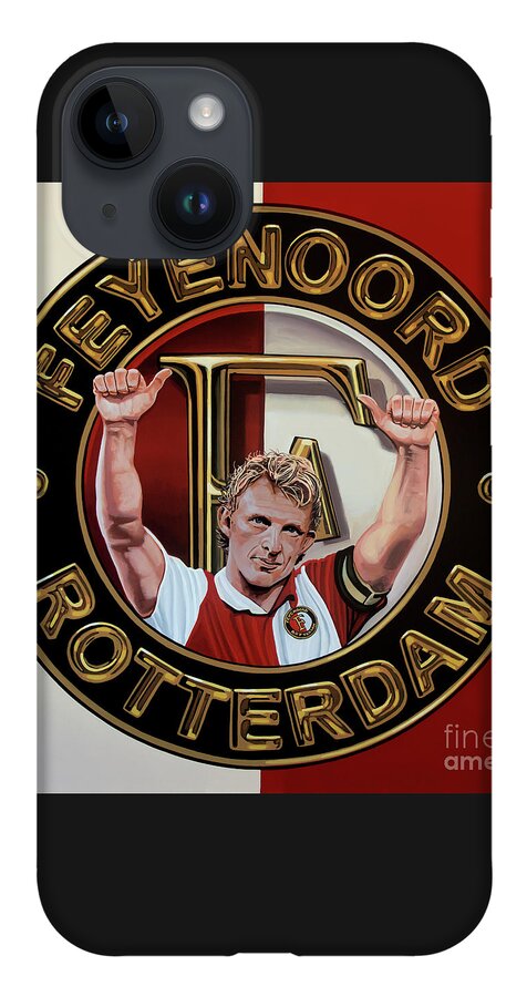 Feyenoord iPhone Case featuring the painting Feyenoord Rotterdam Painting by Paul Meijering