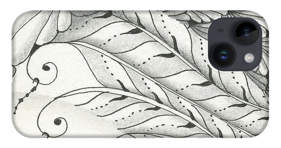 Finery iPhone 14 Case featuring the drawing Finery by Jan Steinle