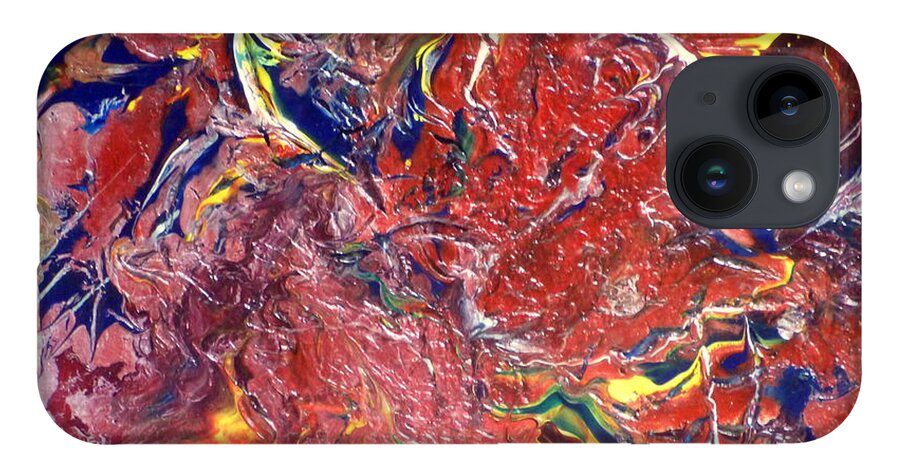 Abstract Painting iPhone 14 Case featuring the painting Fire and Ice by Tracy Bonin