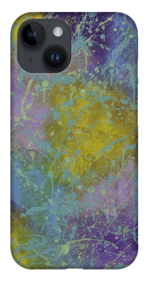 Abstract iPhone 14 Case featuring the painting Firework Lightning by Julius Hannah