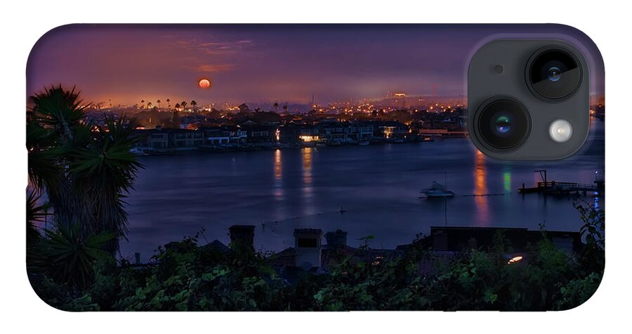 First iPhone 14 Case featuring the photograph First Moonset of 2018 by Eddie Yerkish