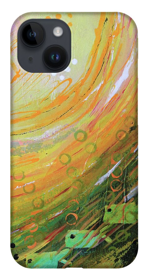 Fish iPhone 14 Case featuring the mixed media Fish in a Green Sea by April Burton