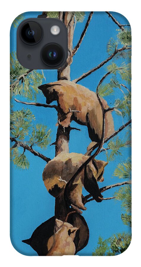 Bear iPhone Case featuring the painting Five and a Half Bear Cubs by Jackie MacNair