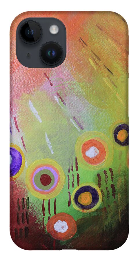 Flower iPhone 14 Case featuring the mixed media Flower 1 Abstract by April Burton