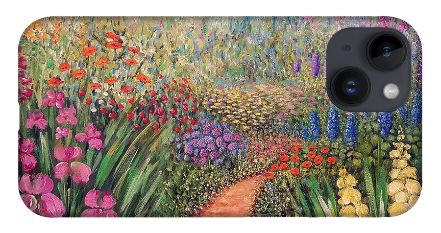 Flower iPhone Case featuring the painting Flower gar02den by Lynn Buettner