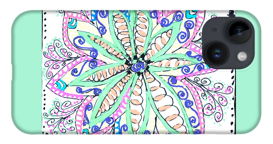 Caregiver iPhone Case featuring the drawing Flower Power by Carole Brecht