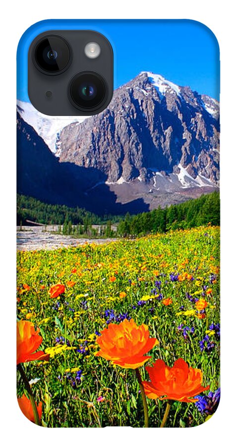 Russian Artists New Wave iPhone 14 Case featuring the photograph Flowering Valley. Mountain Karatash by Victor Kovchin