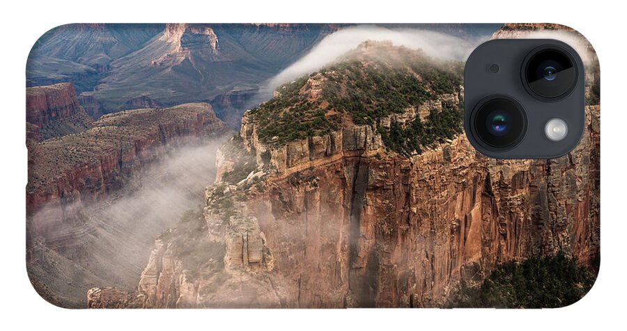 North Rim Grand Canyon iPhone 14 Case featuring the photograph Fog Trail by Chuck Jason