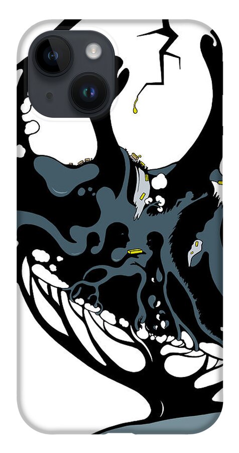 Modern Art iPhone 14 Case featuring the drawing Fool's Gold by Craig Tilley