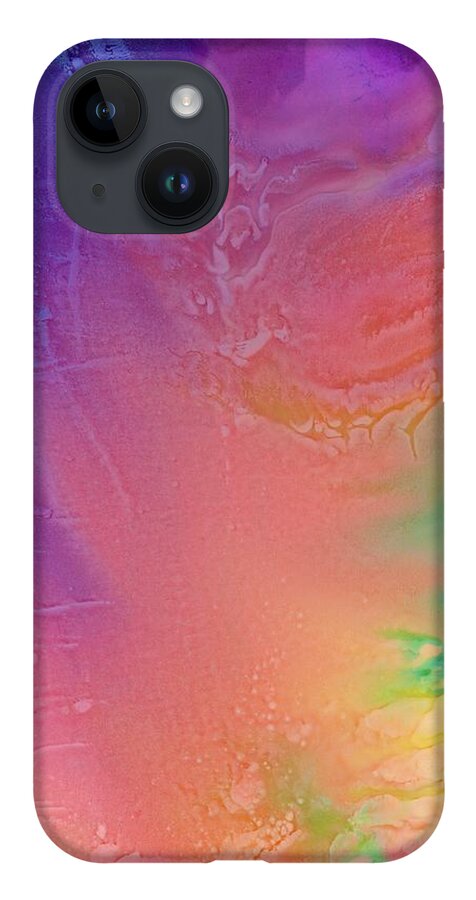 Alcohol Ink iPhone 14 Case featuring the painting Fools Rush In by Eli Tynan