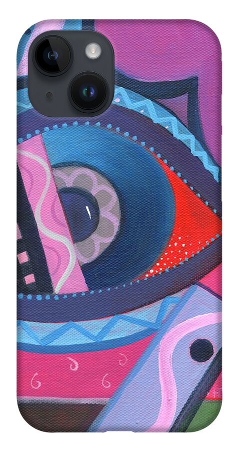 Seeing iPhone 14 Case featuring the painting Forever Witness by Helena Tiainen