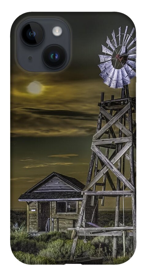 Fort Rock iPhone 14 Case featuring the photograph Fort Rock Full Moon by Greg Waddell