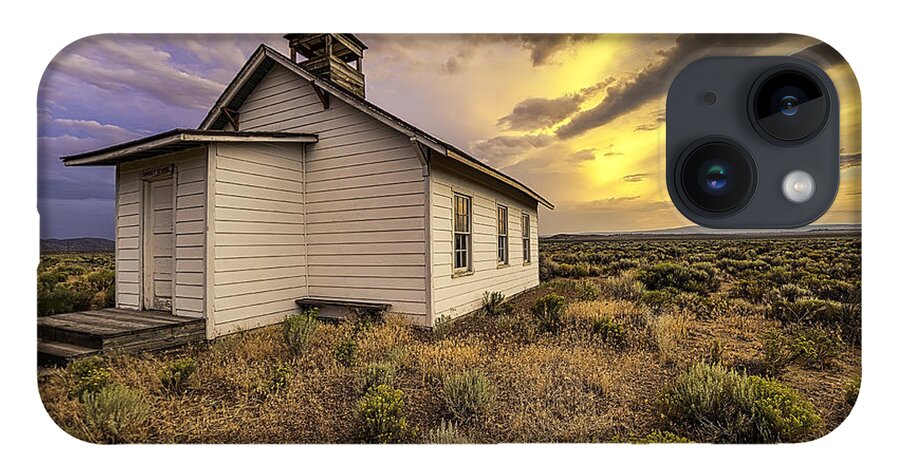 Fort Rock iPhone 14 Case featuring the photograph Fort Rock School House by Greg Waddell